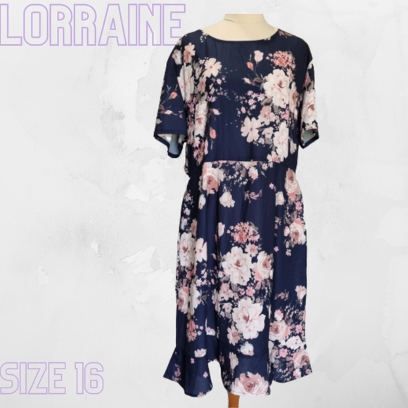 Lorraine Dresses & Skirts - Lorraine Multicolour Floral Frill Hem A-Line Dress Size 16